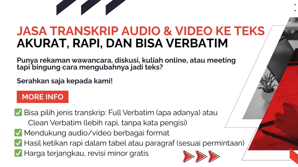 Jasa Transkrip Audio Rekaman Wawancara - Jasa Transkrip Audio & Video ke Teks Akurat, Rapi, dan Bisa Verbatim