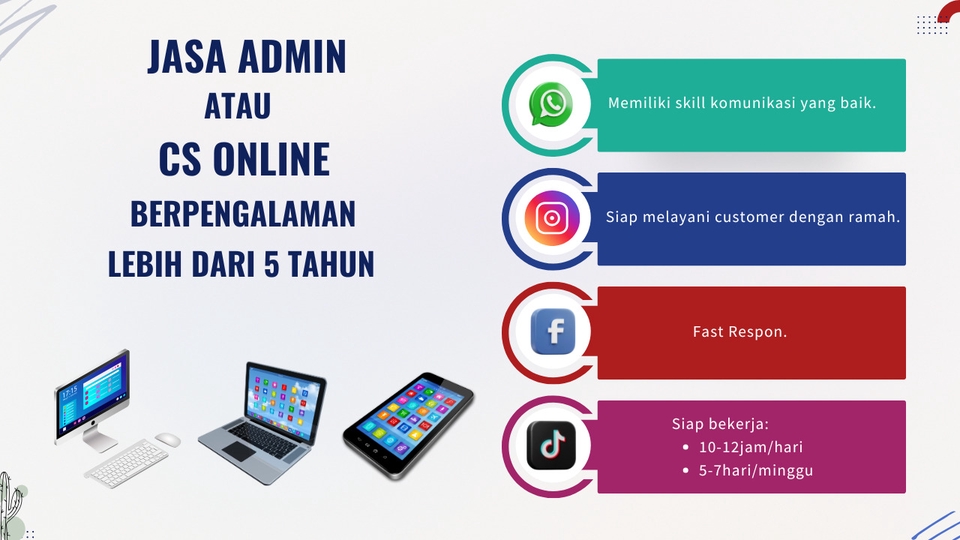 Jasa Admin Online Shop Shopee, Tokopedia, Lazada dan Lainnya - Jasa Admin atau CS Online Berpengalaman (Lebih dari 5 tahun)