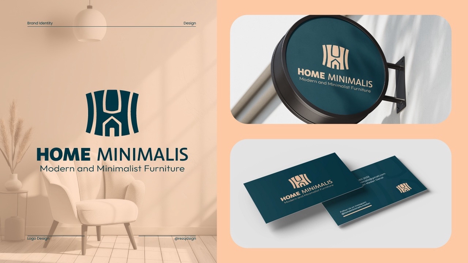 Design logo bisnis furniture dengan konsep modern, minimalist dengan nuansa klasik serta fururistik