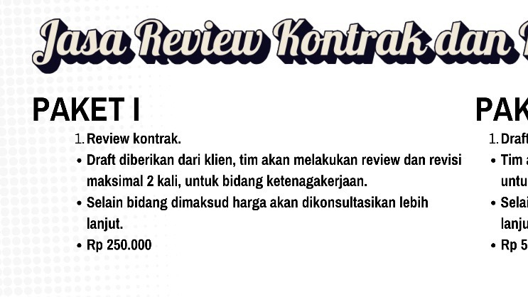 Jasa Konsultan Hukum dan Pengacara Terpercaya - Jasa Review dan Drafting Kontrak, Murah dan Terpercaya. 