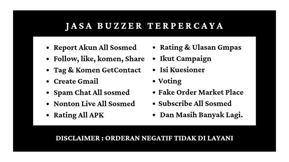 Jasa Buzzer Social Media IG, Facebook, Tiktok, maupun Twitter - JASA BUZZER