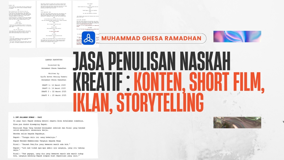 Jasa Penulis Artikel Berkualitas dan Bergaransi - Jasa Penulisan Naskah Kreatif : Konten, Short Film, Iklan, Storytelling