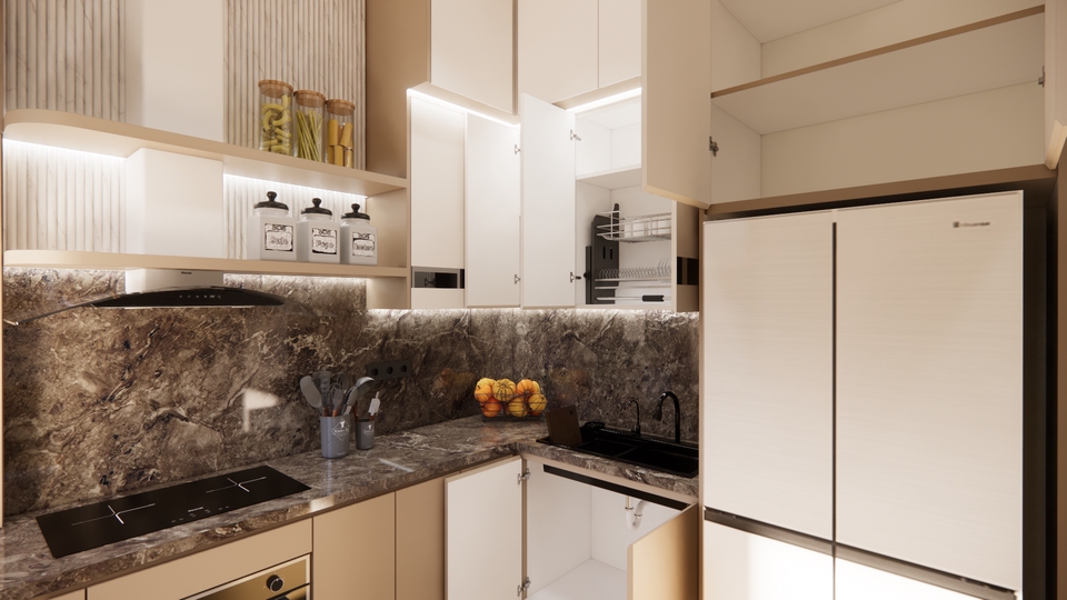 Desain Furniture - PROFESIONAL PERENCANAAN KITCHEN-SET CUSTOM & RENOVASI DAPUR BETON - 11