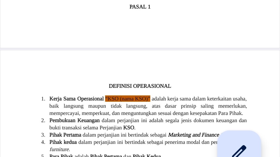 Jasa Review Kontrak atau Perjanjian Hukum - Membuat dokumen hukum Surat Kuasa, Perjanjian, Gugatan dan serangkaiannya, pledoi dll. 