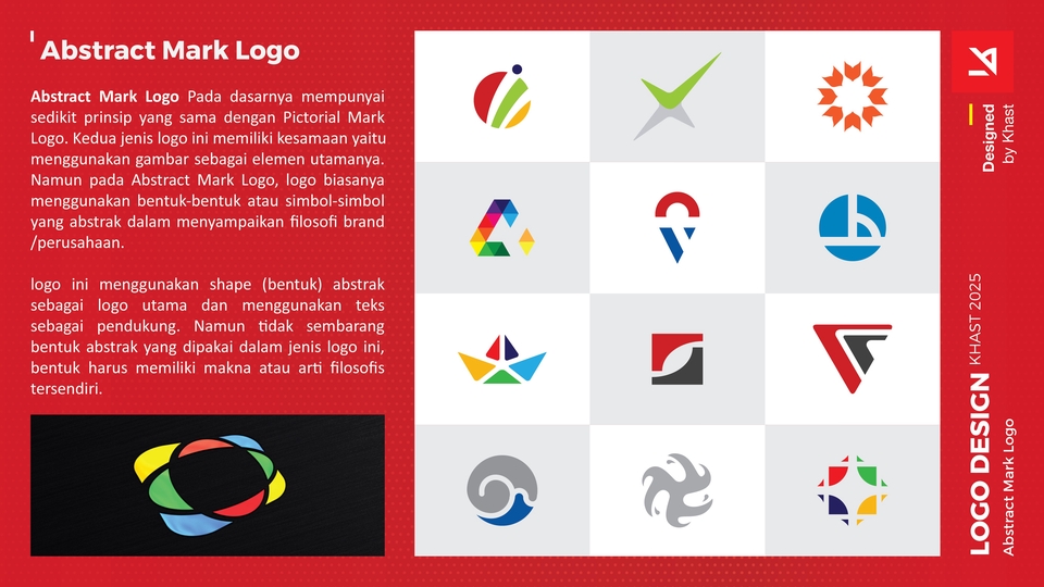 Logo abstrak by KHAST menampilkan bentuk simbolik yang filosofis, unik, dan kuat secara visual.