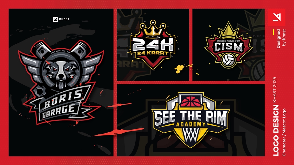 Logo by KHAST ini memadukan gaya otomotif, olahraga, dan kemewahan dengan karakter visual yang kuat.