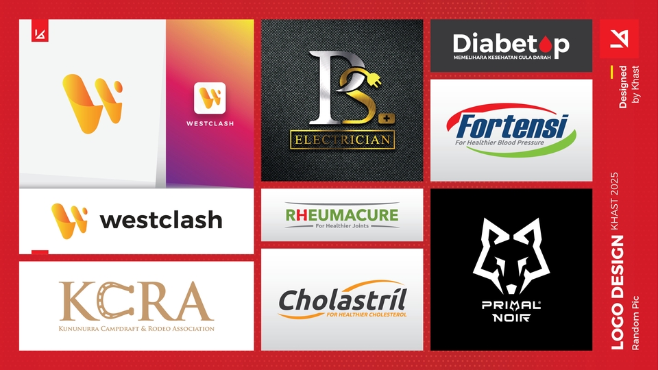 Logo by KHAST ini tampil kuat dan beragam, cocok untuk energi, kesehatan, dan gaya hidup maskulin.