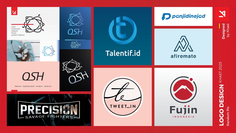 Logo by KHAST ini tampil modern dan variatif, memadukan simbol, teks, dan filosofi brand yang kuat.