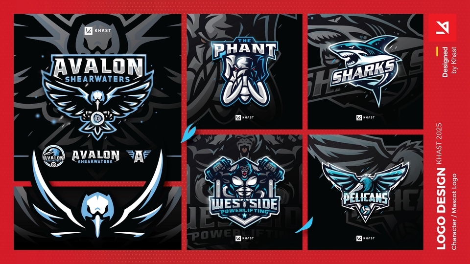 Logo maskot by KHAST bertema olahraga tampil garang, energik, dan kuat secara karakter visual tim.