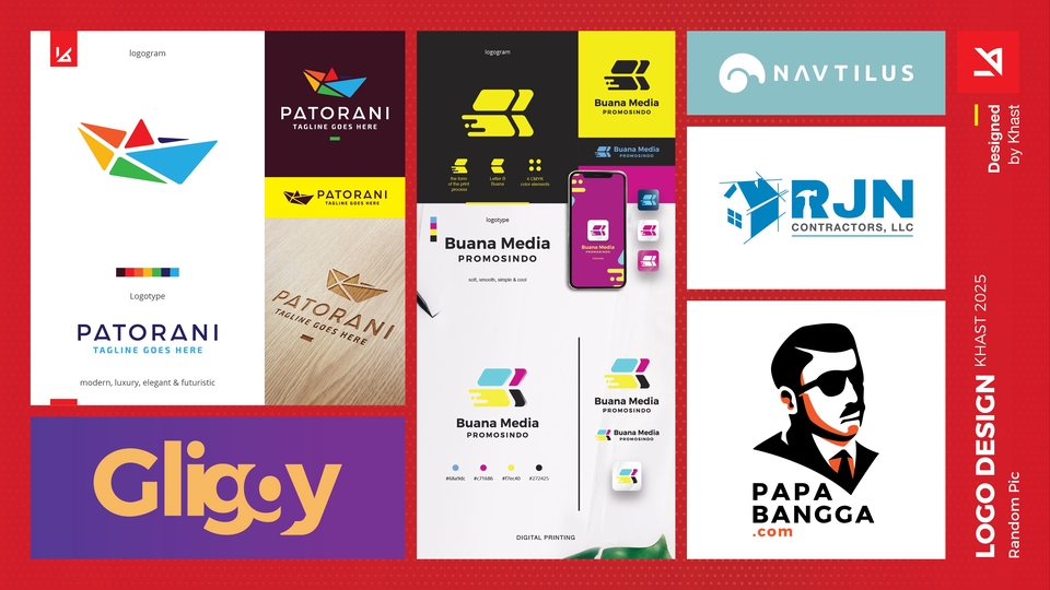 Logo by KHAST ini tampil dinamis dan adaptif, cocok untuk brand digital, properti, dan gaya kreatif.