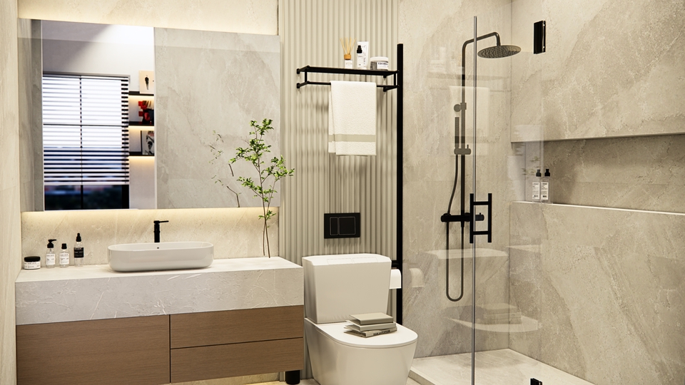 Desain 3D realistis, clean, estetik & fungsional untuk interior dan eksterior berbagai ruang