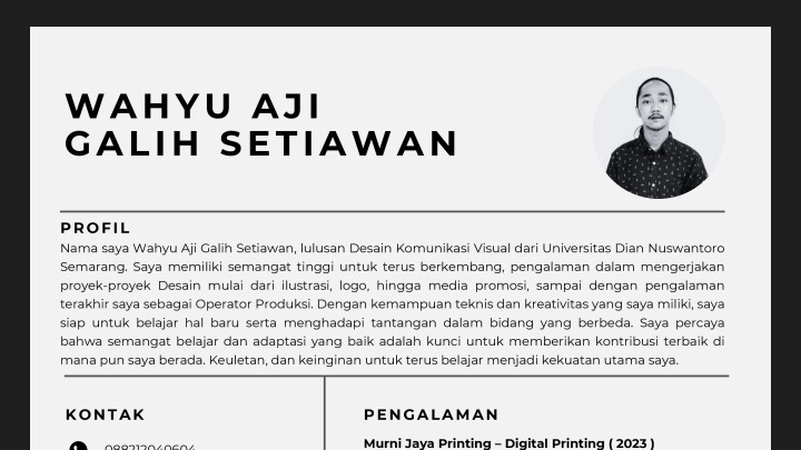Desain CV, simpel, elegan, dan informatif 