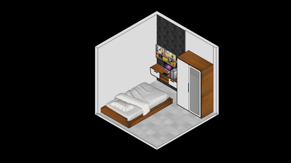 Jasa Desain Interior, Exterior Bangunan dan Render 3D - Mr Adit Room