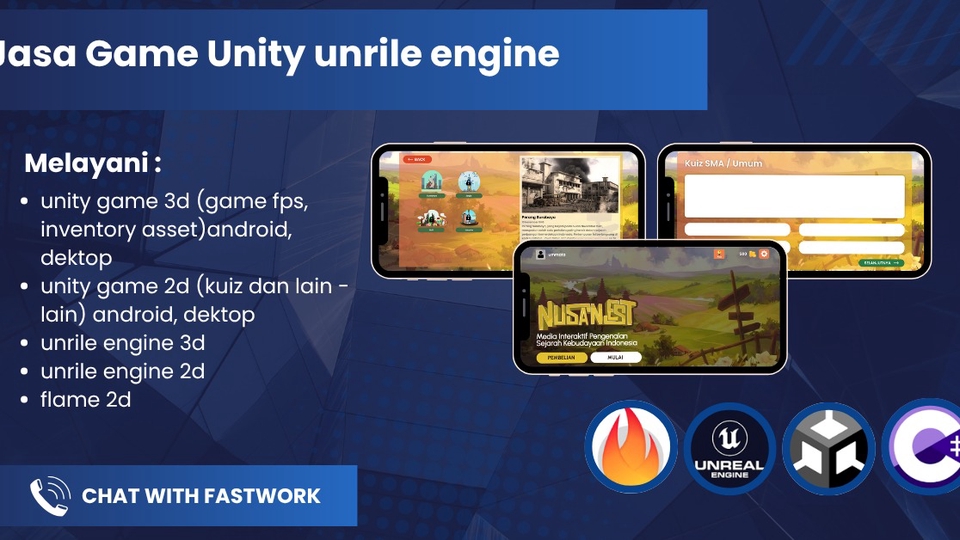 Jasa Pembuatan Game dari Game Developer Berbagai Platform - Jasa Pembuatan Game Unity, Unrile Engine, Flame Engine
