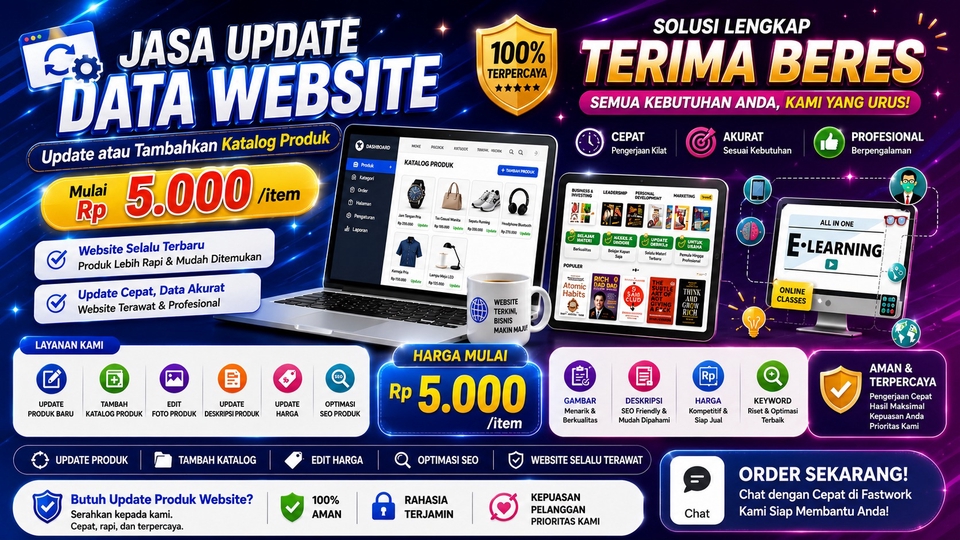 Jasa update website, katalog produk. Cepat, rapi, profesional, siap terima beres.