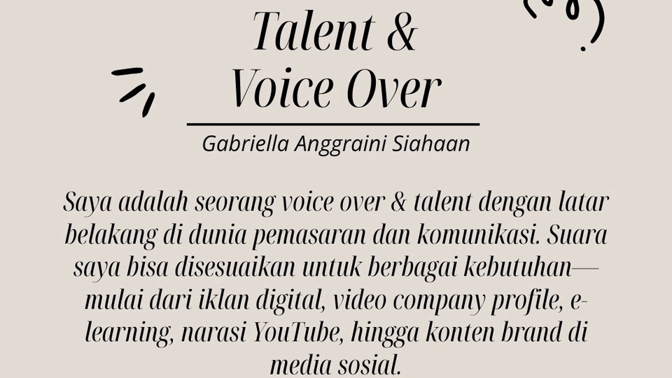Talent & Voice Over Content