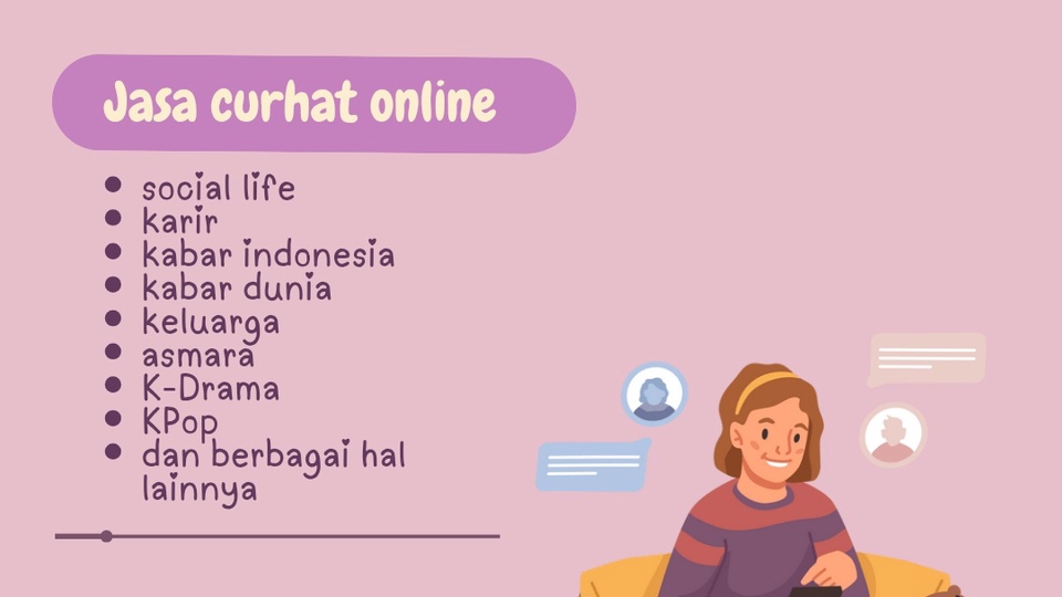 Jasa Konsultan Pengembangan Diri (Konsultasi Self Improvement) - Jasa curhat berbagai hal
