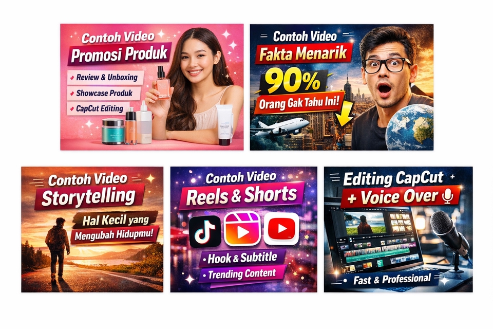 Video Editing - Jasa Pembuatan Video TikTok / Reels / Shorts + Editing CapCut + Voice Over - 3