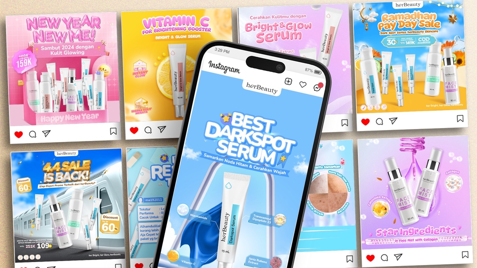 JASA DESAIN FEED & MARKETPLACE SKINCARE, COSMETIC, BEAUTY CARE BESERTA KONSEP PLAN