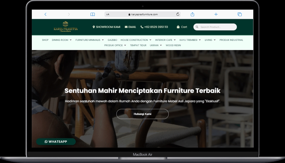 Website Toko Online furniture, full pemesanan via WhatsApp dan Website dengan Payment Gateway