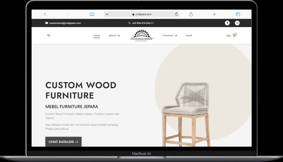 Website Toko Online Furniture Integrasi payment gateway untuk pembayaran melalui WhatsApp