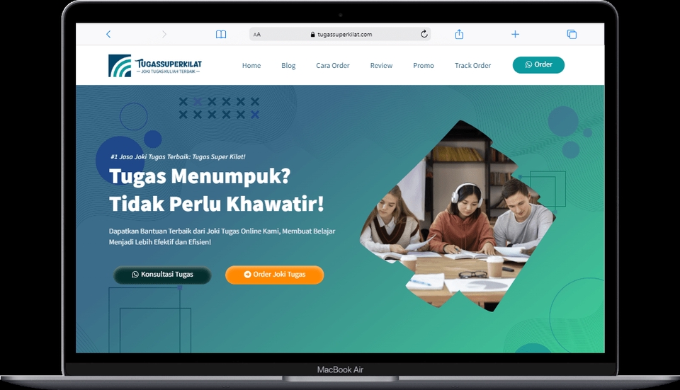 Website Jasa Joki Tugas, Pemesanan Integrasi WhatsApp dengan nomor token khusus/Kode unik