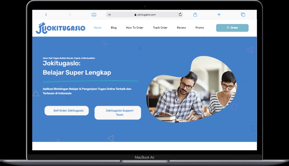 Website Jasa Joki Tugas, Redesign branding website agar mudah dipahami oleh klien