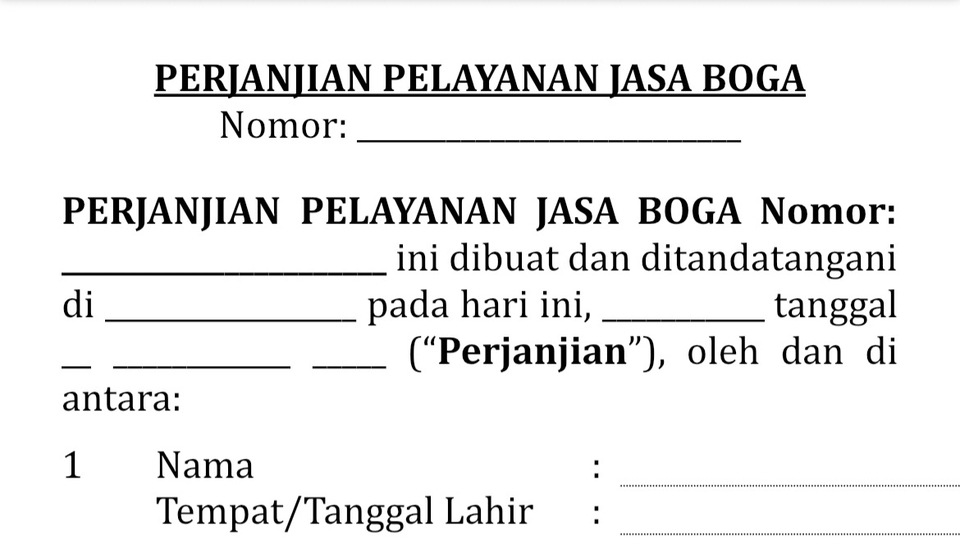 Perjanjian Kerjasama Bisnis