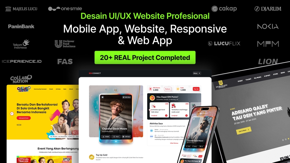 UI/UX Designer – Website, Web App & Mobile App, & Responsive. Berpengalaman di REAL Project.