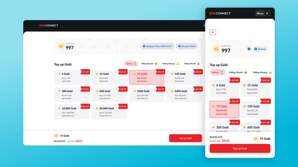 Top Up Gold - IDN Connect