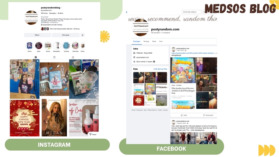Medsos blog ada Fb, IG dan Tik Tok