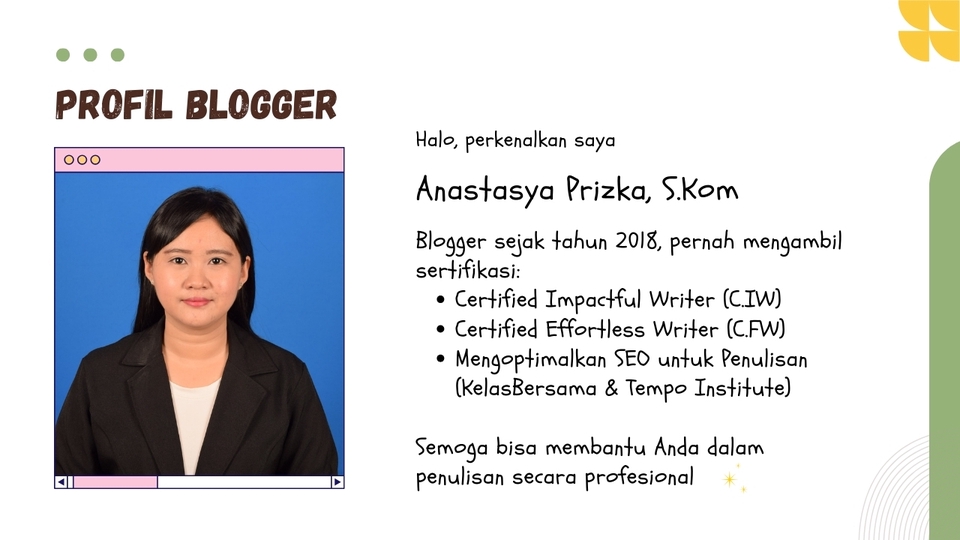 Profil penulis atau blogger
