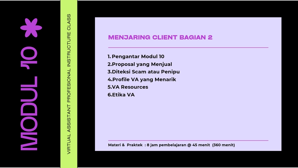 Jasa Lainnya - EBook Modul VA (Virtual Assistant) Profesional Terdiri dari 10 Modul Siap Berkarier - 11