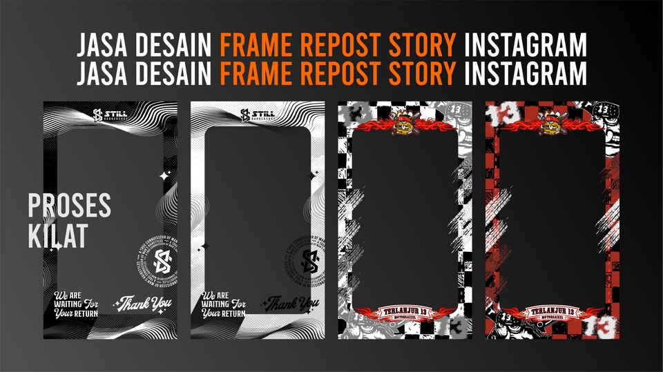 desain frame untuk repost story instagram