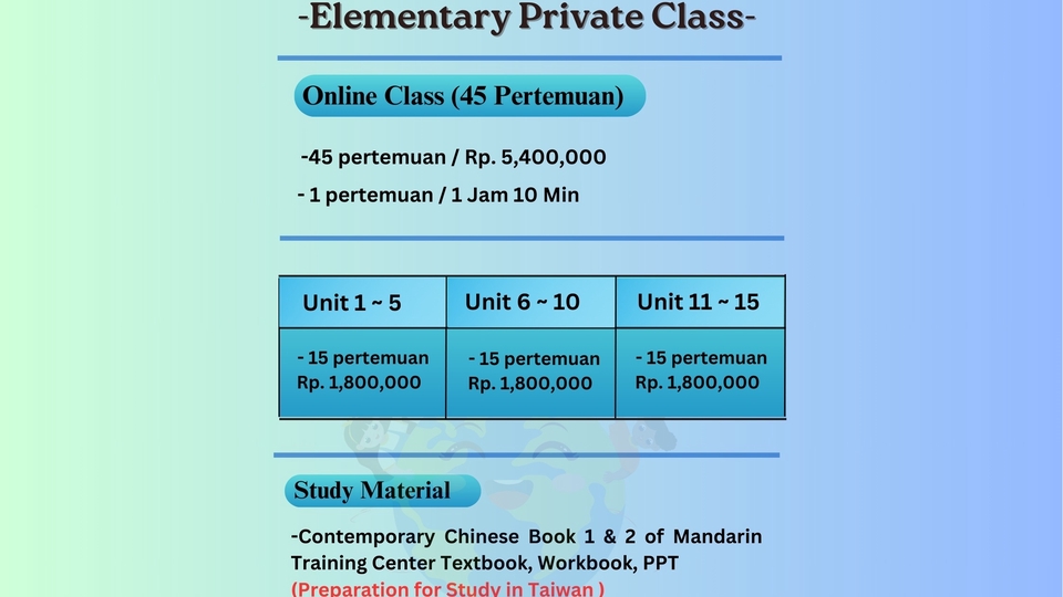 Kursus Bahasa Asing Online dengan Tutor Berpengalaman - Les Mandarin Online (Private)