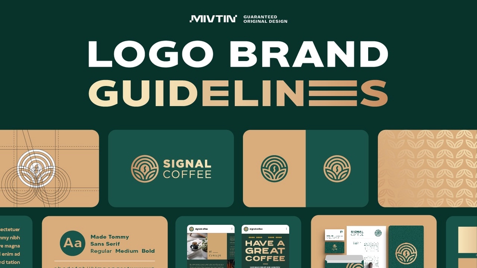 Logo dan branding lengkap dengan brand guidelines dari logo, kartu nama hingga template proposal