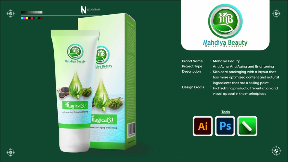 Desain bersih dan elegan, cocok untuk brand natural dan ramah lingkungan.