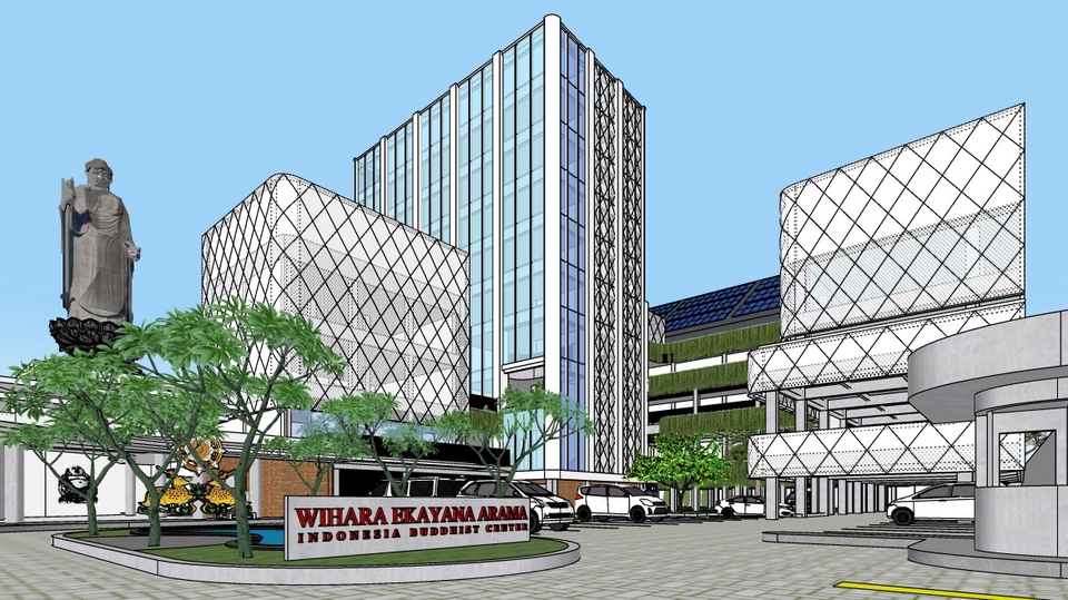 Desain 3D Sketchup konsep gedung rumah ibadah
