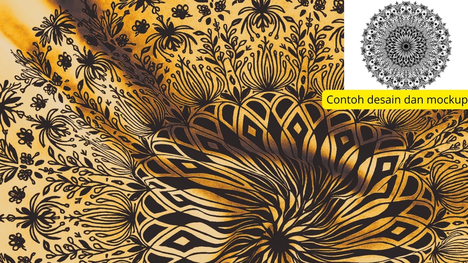 Desain mandala rumit ethnical dengan daun dan bunga