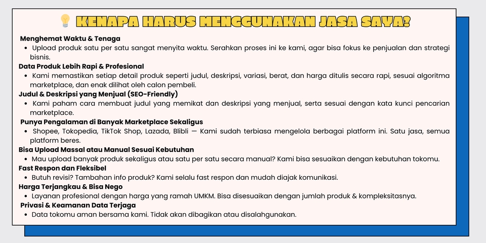 Update Produk Toko Online - Jasa Upload Produk Marketplace (Shopee, Tokopedia, TikTok Shop, Lazada, Blibli) - 3