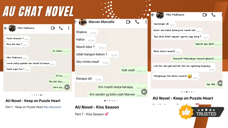 Penulisan Konten - Jasa Penulisan Fiksi dan Ghostwriter (Novel, Script, AU Chat, Cerpen, Dongeng) - 4