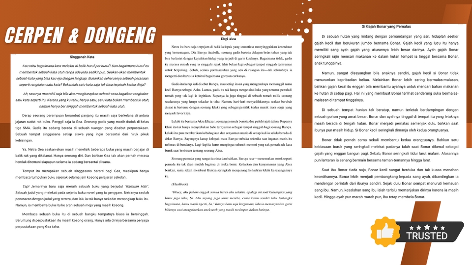 Penulisan Konten - Jasa Penulisan Fiksi dan Ghostwriter (Novel, Script, AU Chat, Cerpen, Dongeng) - 7