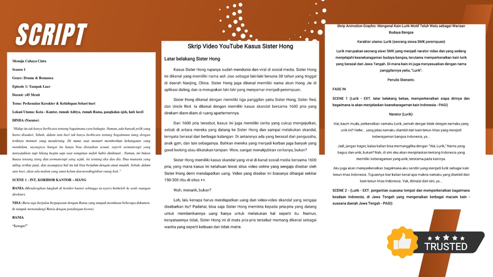 Penulisan Konten - Jasa Penulisan Fiksi dan Ghostwriter (Novel, Script, AU Chat, Cerpen, Dongeng) - 6