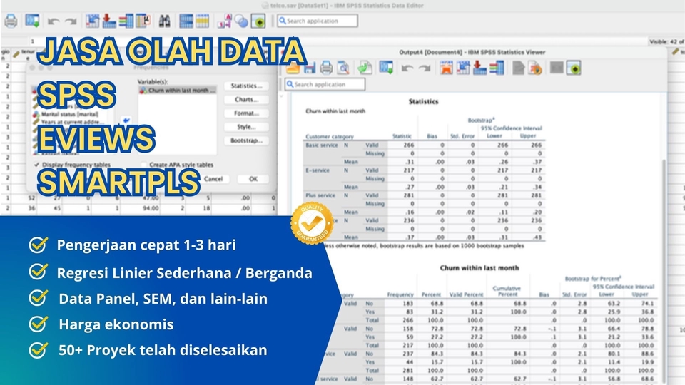 JASA OLAH DATA SPSS, EVIEWS, SMARTPLS