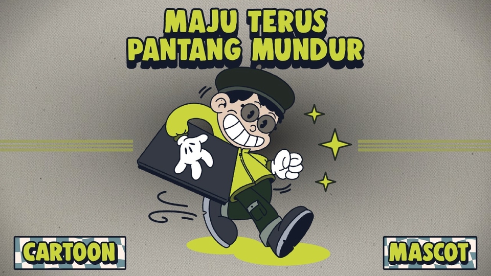 Jasa Pembuatan Karakter VTuber Profesional dan Terpercaya - DESAIN MASKOT KARTUN BERGAYA RETRO UNTUK BRAND PROMOTION