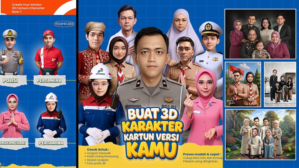 Jasa Gambar Kartun Bergaya Unik dan Personal - 3D CARTOON CHARACTER