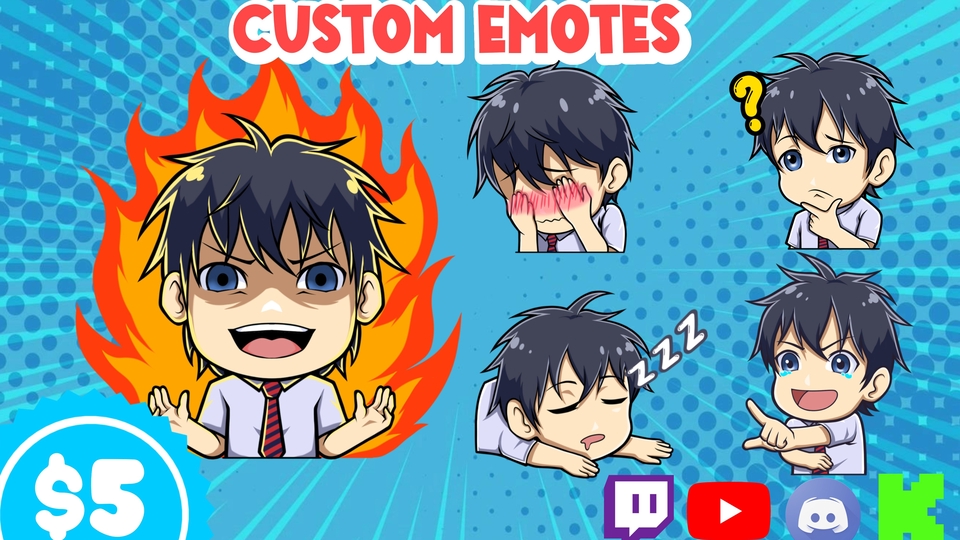 Desain Custom Emote Stiker Untuk Streamer atau Kebutuhan Sosial Media