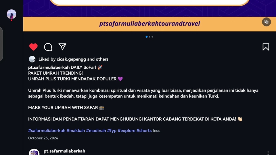 CAPTION PADA USAHA TRAVEL (konten informatif)