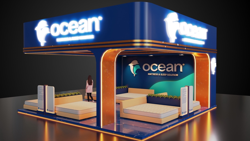 Desain & 3D Model Booth Stand