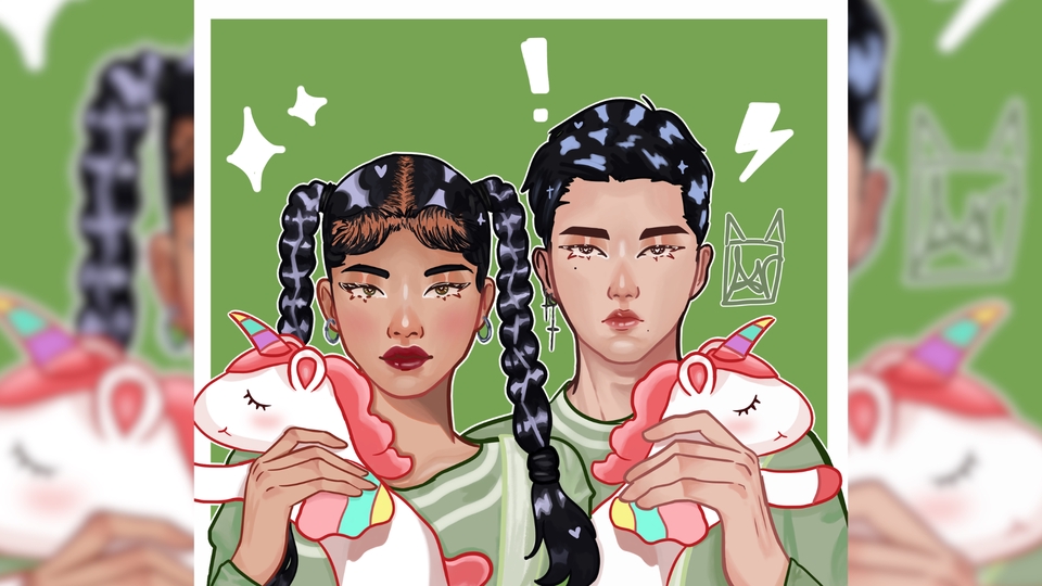 Gambar dan Ilustrasi - Characters 2D Illustration Karakter Anime Couple Fanart - 3